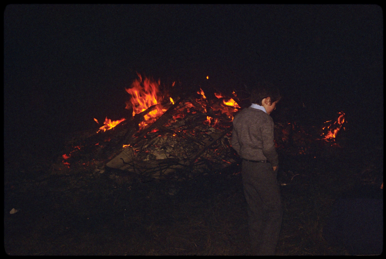 Child at Hallowe'en Bonfire